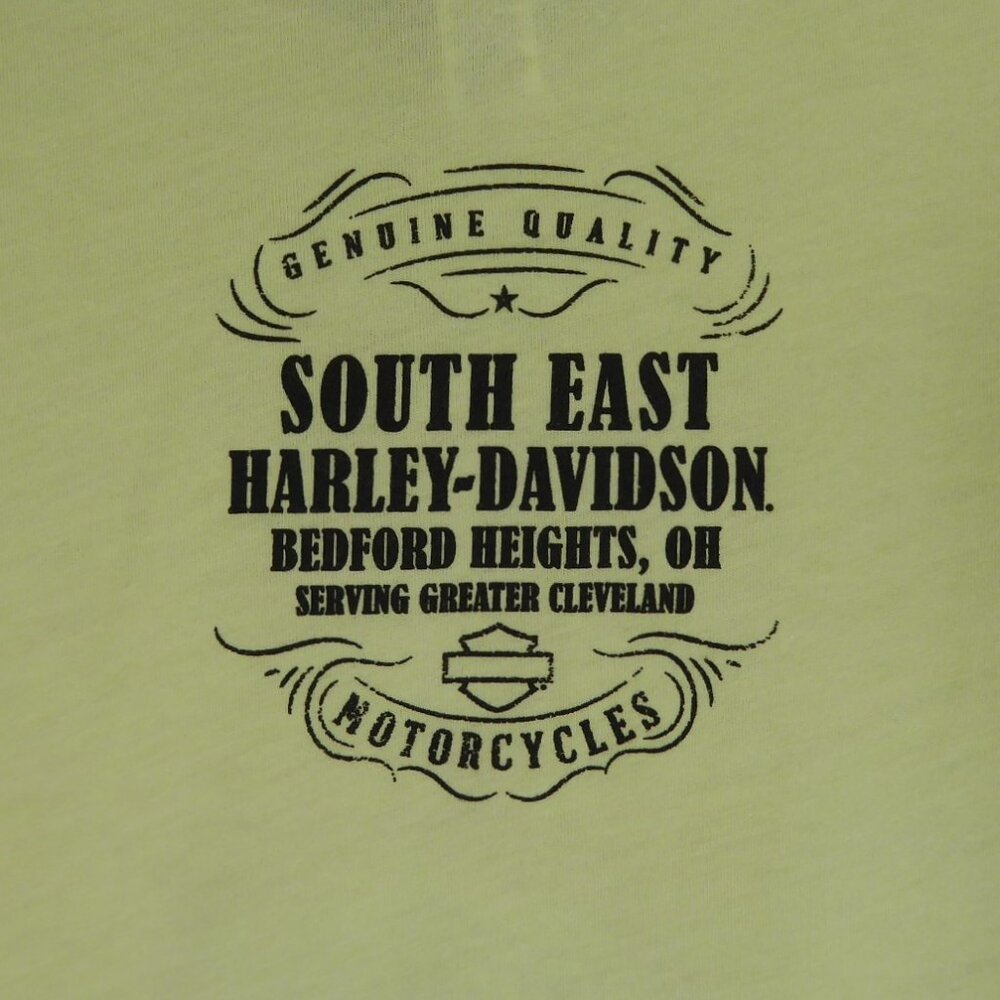 Harley Davidson Womens M Light Lime Green Boho Sunflower T-Shirt Bedford Hts OH - Picture 6 of 8
